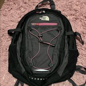 The North Face Isabella Black and Purple Accent Backpack